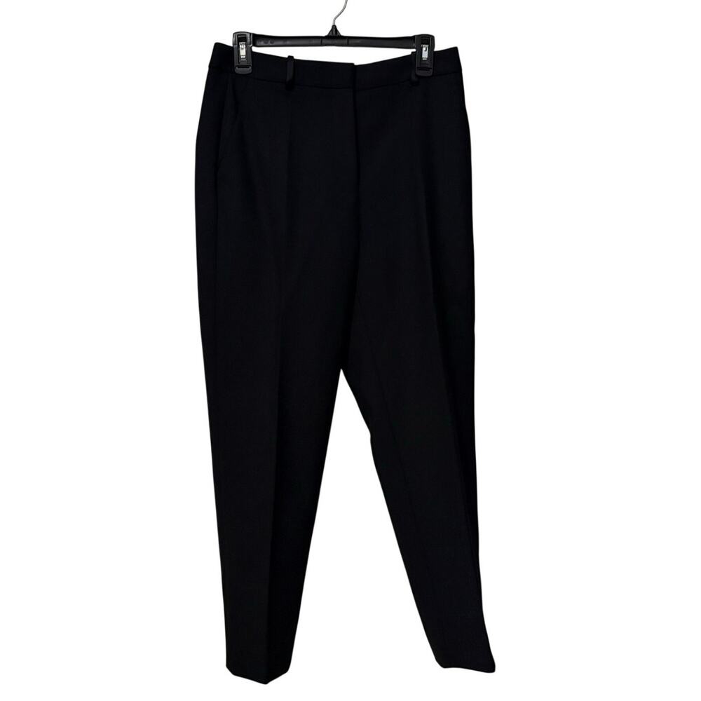 The Fold London Black Wool Blend Pleated Trousers Pants Size 10